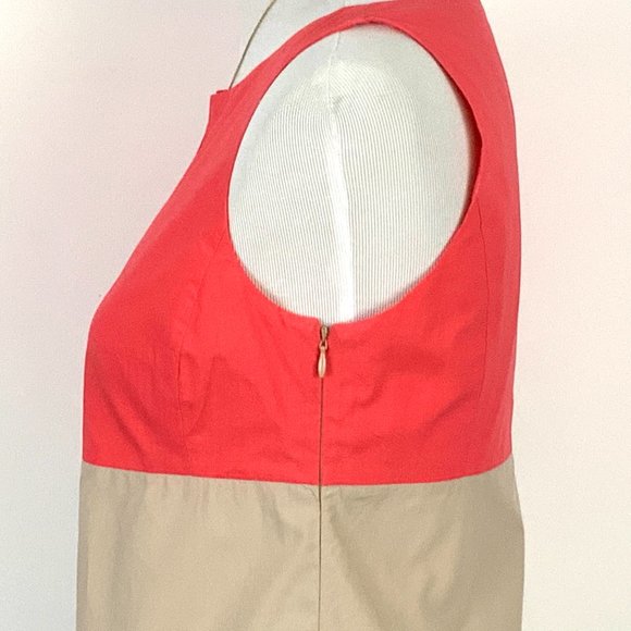 Guglielminotti Archivio '67 Italy Designer Red & Tan Cotton A-Line Dress Sz 6-8 - Picture 5 of 16